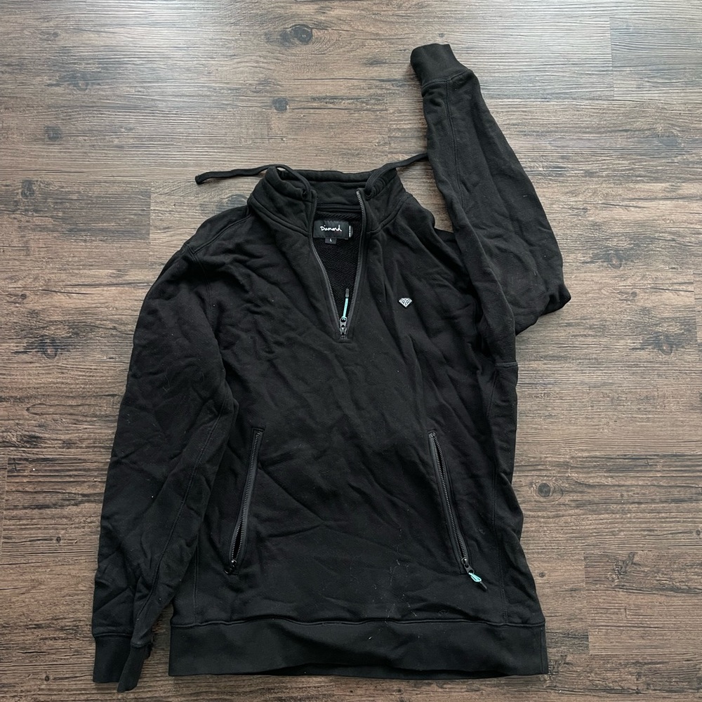 Diamond supply co half zip mock size large